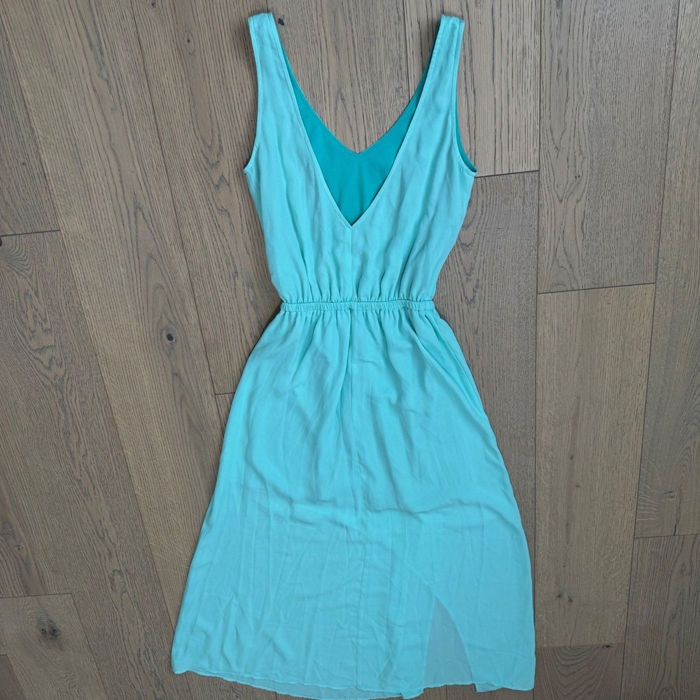 Show Me Your Mumu Midi Dress Womens Small Turquoise Mint V-Neck Sleeveless Lined - Picture 4 of 12
